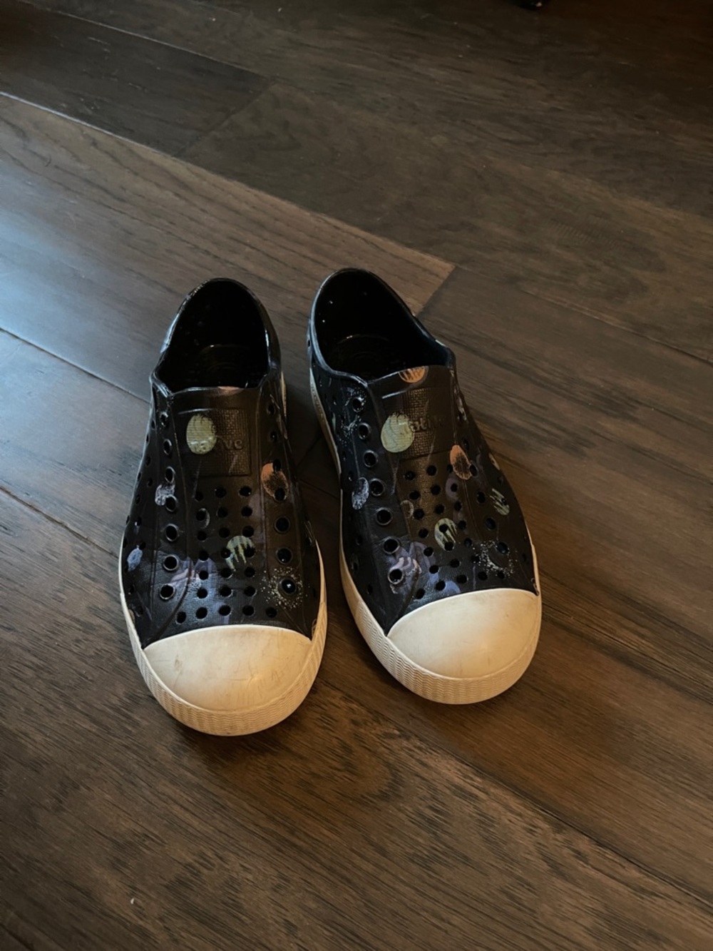 Native Kids Space and planets Black Slip-On Jefferson Shoes
